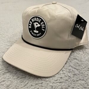 NWT Bad Birdie Golf Flag Patch Hat Cap Snapback One Size Beige Sand